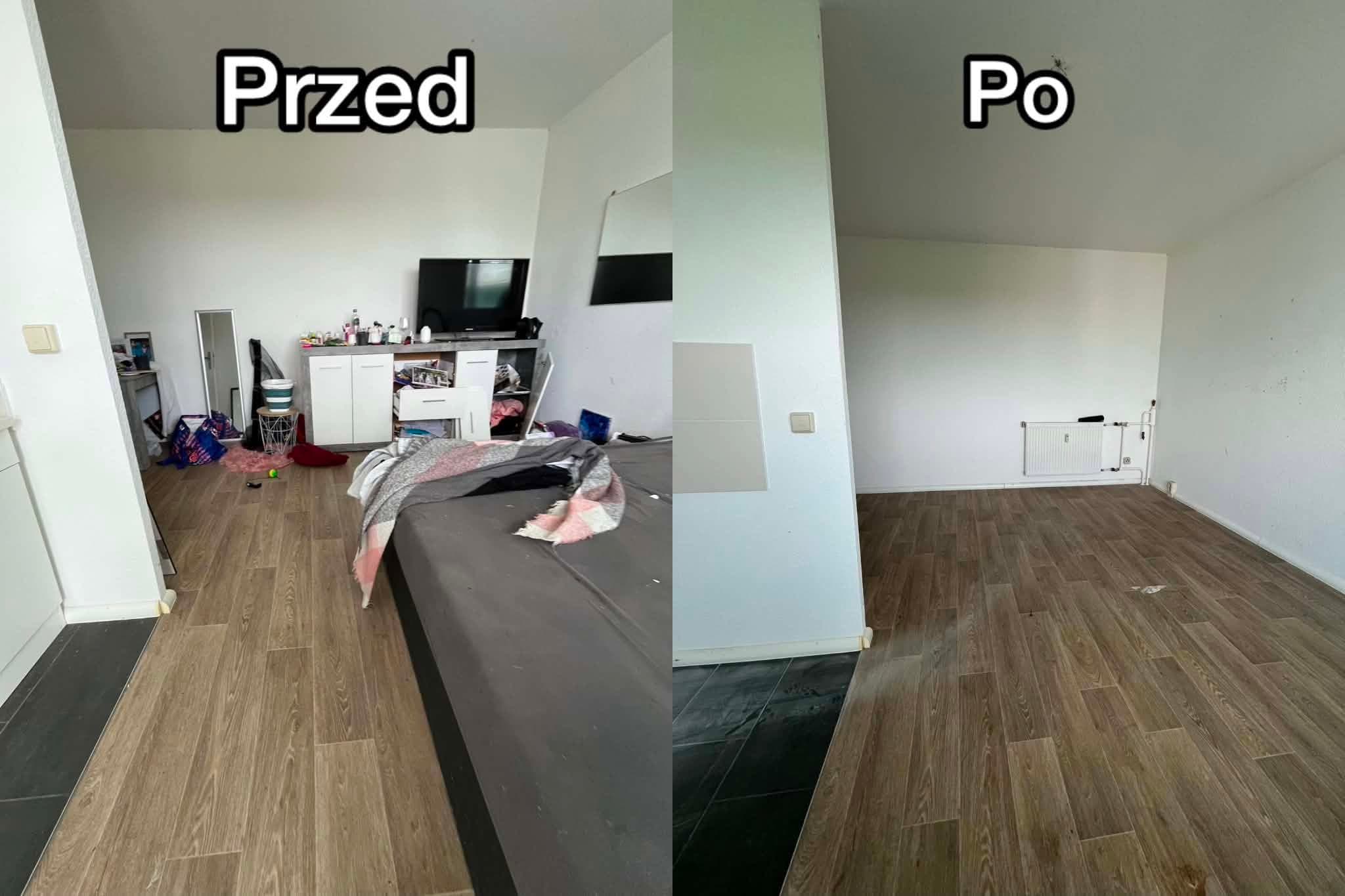 Opróżnienie mieszkania przed i po realizacji